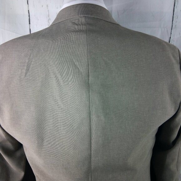 J Ferrar 40L 3 Button Light Brown Birdseye Suit Blazer - Picture 7 of 11